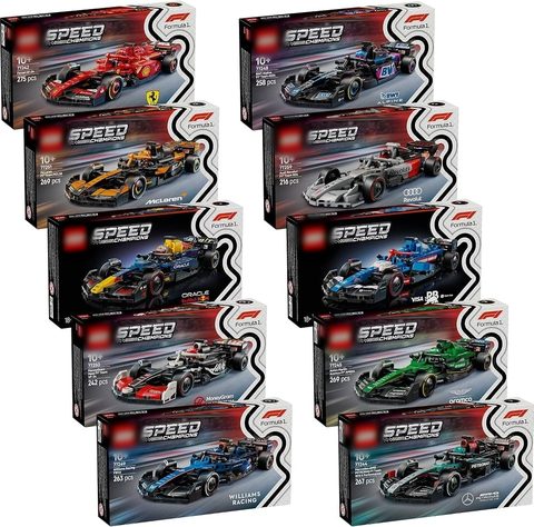 F1 Mini 10-Piece Set (Ferrari/Red Bull/Mercedes)